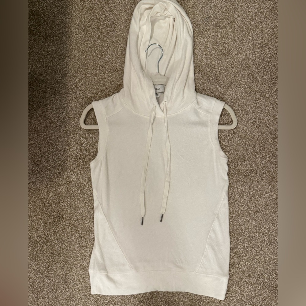 Evereve Cream Hooded Top
